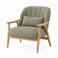Fauteuil 75 x 80 x 90 cm en tissu vert et bois style scandinave