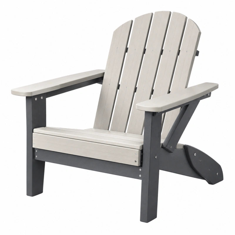Fauteuil de jardin Adirondack 83 x 80 x 97 cm en plastique gris pliant