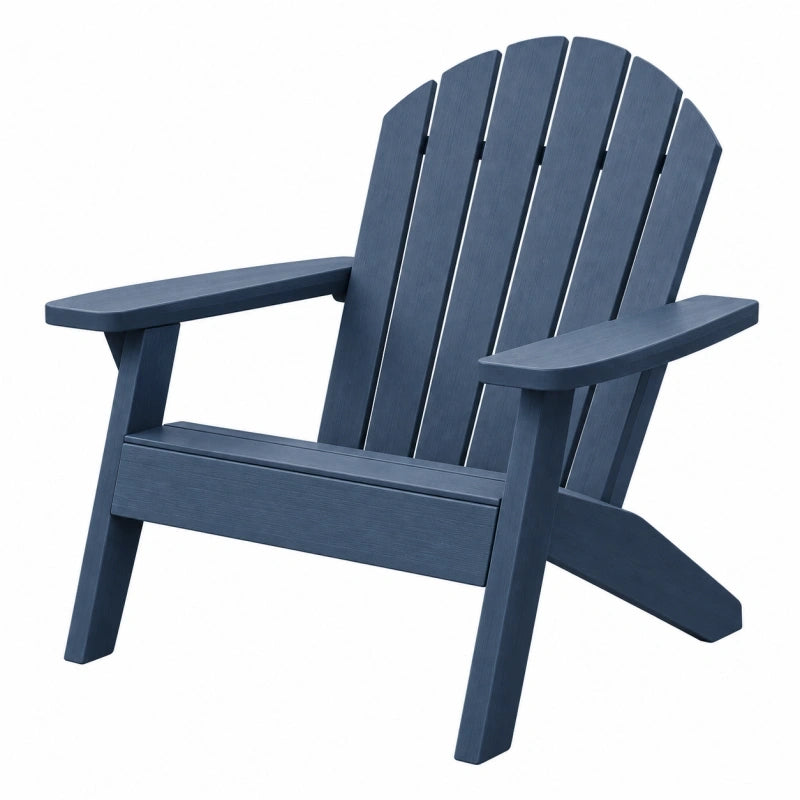 Fauteuil de jardin Adirondack 83 x 78 x 97 cm en plastique bleu avec accoudoirs
