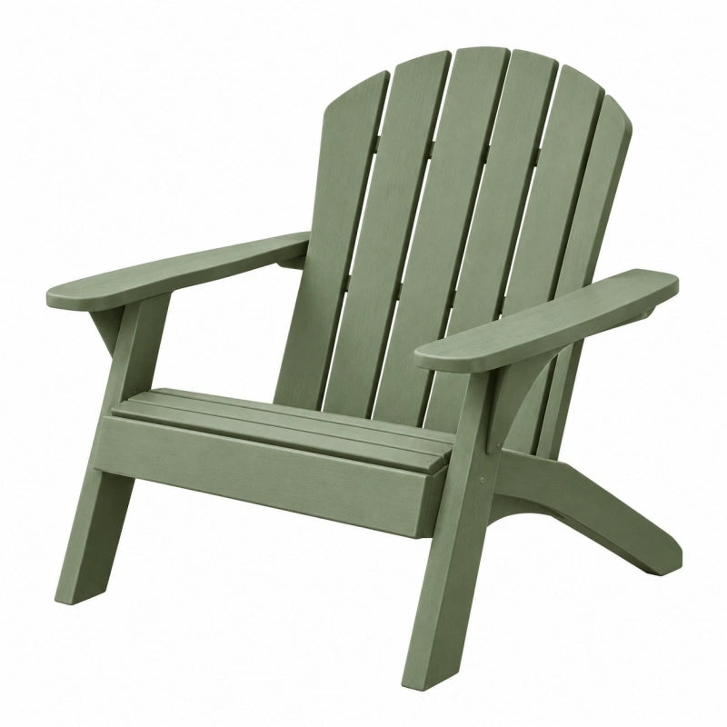 Fauteuil de jardin Adirondack 79 x 83 x 92 cm en plastique vert style relaxant