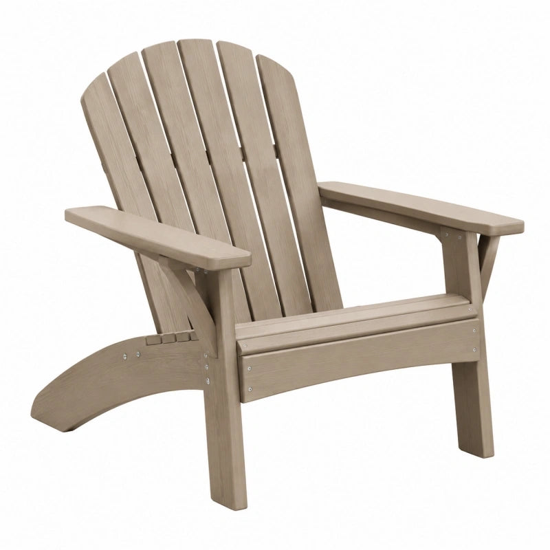 Fauteuil de jardin Adirondack 83 x 75 x 98 cm en plastique beige aspect bois