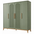 Armoire de rangement 160 x 55 x 180 cm vert sauge en panneaux de bois style contemporain